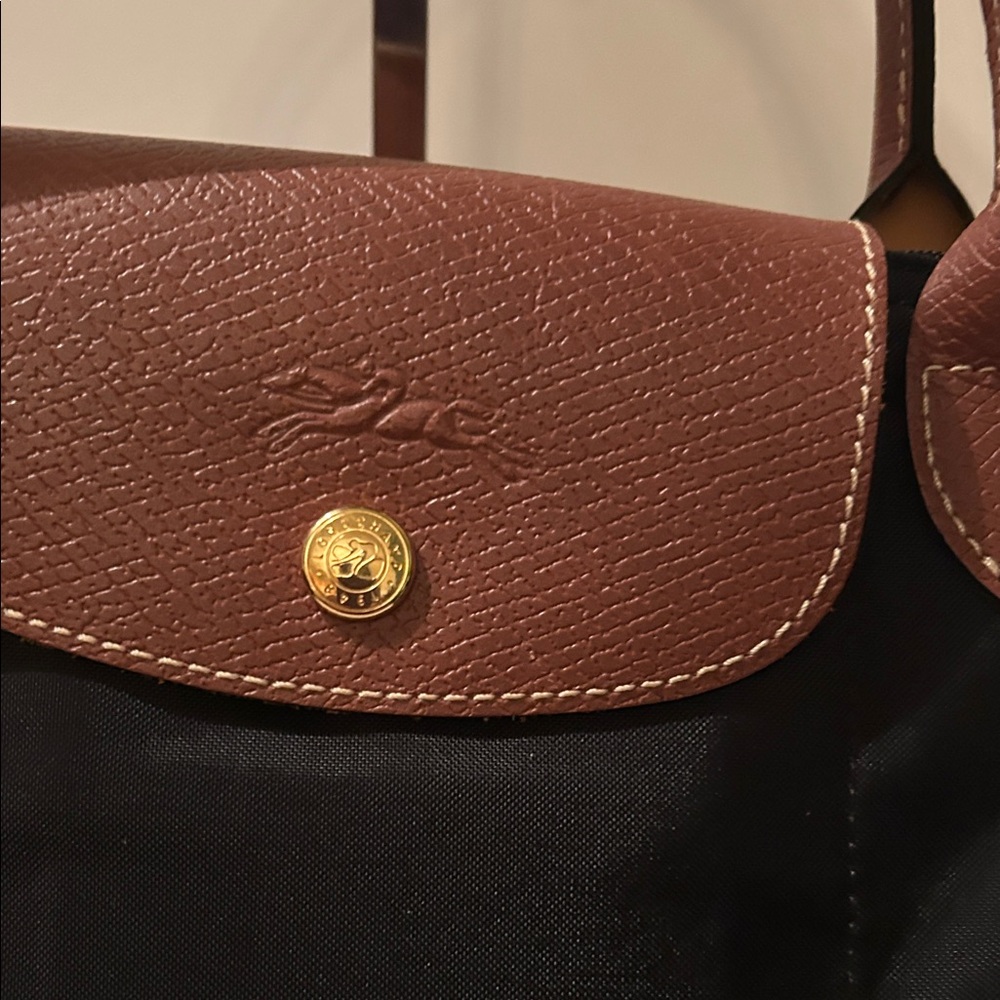Longchamp Black and Brown Tote Bag - Picture 3 of 10